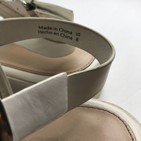 Aldo White Chunky Leather Sandals - Picture 5 of 7
